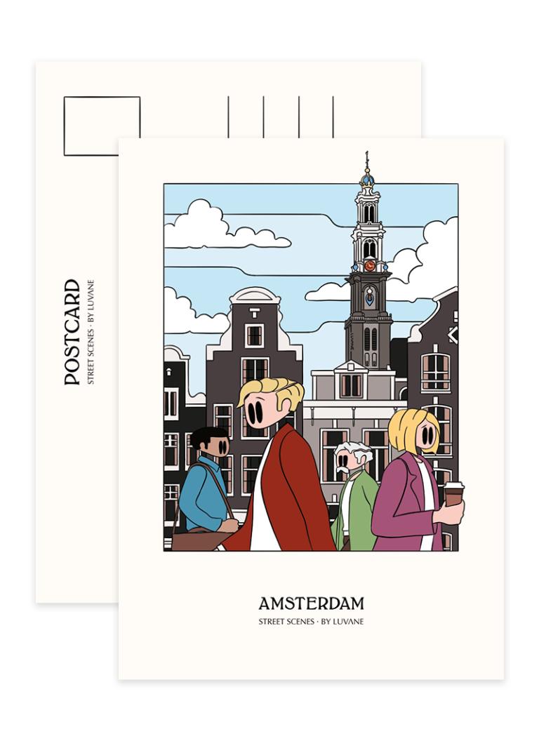 Postcard Amsterdam Street Scenes: Westertoren